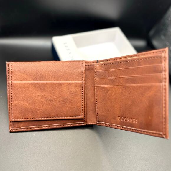 Dockers Men’s Genuine Leather Bifold Wallet 31DP220025 Tan Color NIB - Picture 9 of 17